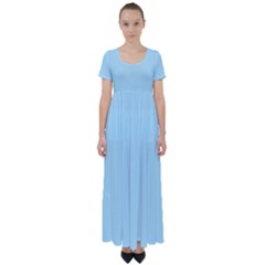 Robin Egg Blue	 - 	high Waist Short Sleeve Maxi Dress by ColorfulDresses