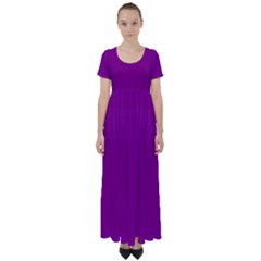 Mardi Gras Purple	 - 	High Waist Short Sleeve Maxi Dress