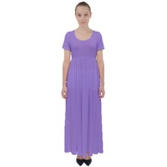 Periwinkle Purple	 - 	high Waist Short Sleeve Maxi Dress by ColorfulDresses