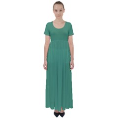 Shiny Shamrock Green	 - 	high Waist Short Sleeve Maxi Dress by ColorfulDresses