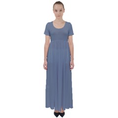 Tradewinds Grey	 - 	high Waist Short Sleeve Maxi Dress by ColorfulDresses