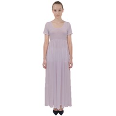 Silver Peony	 - 	high Waist Short Sleeve Maxi Dress by ColorfulDresses