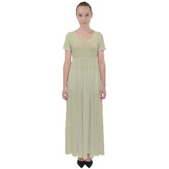 Sugar Cookie	 - 	high Waist Short Sleeve Maxi Dress by ColorfulDresses