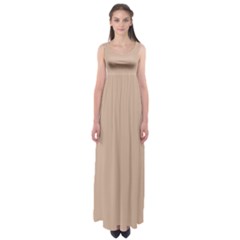 Toasted Almond Brown	 - 	empire Waist Maxi Dress by ColorfulDresses