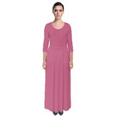 Cinnamon Satin Pink	 - 	Quarter Sleeve Maxi Dress