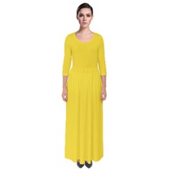 Butter Yellow	 - 	quarter Sleeve Maxi Dress