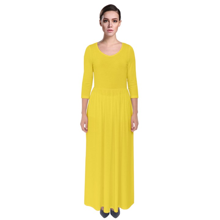 Butter Yellow	 - 	Quarter Sleeve Maxi Dress