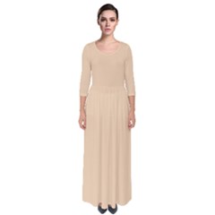 Corn Husk	 - 	quarter Sleeve Maxi Dress by ColorfulDresses