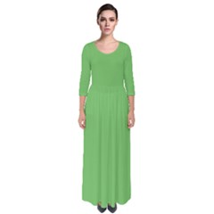 Mantis Green	 - 	quarter Sleeve Maxi Dress by ColorfulDresses