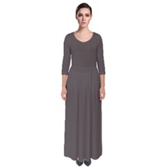 Ash Grey	 - 	quarter Sleeve Maxi Dress