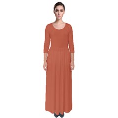 Dark Mango	 - 	quarter Sleeve Maxi Dress by ColorfulDresses