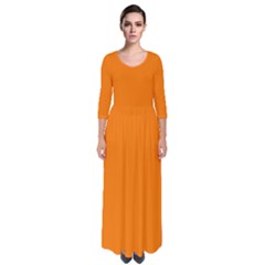 Heat Wave Orange	 - 	quarter Sleeve Maxi Dress by ColorfulDresses