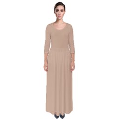 Hazelnut	 - 	quarter Sleeve Maxi Dress by ColorfulDresses