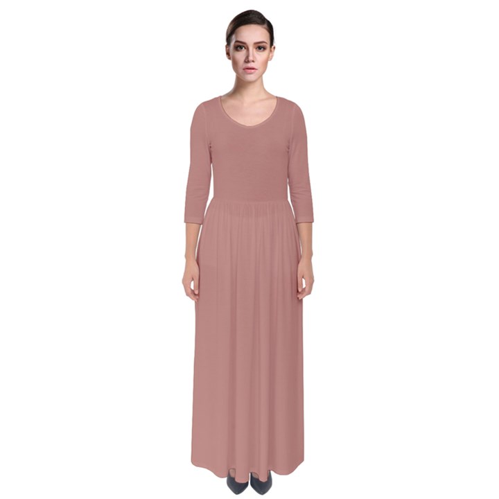 Rose Dawn Brown	 - 	Quarter Sleeve Maxi Dress