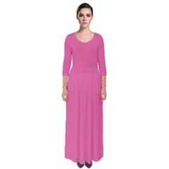 Pink Cupcake	 - 	quarter Sleeve Maxi Dress