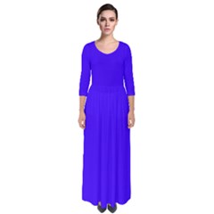 Ultra Marine Blue	 - 	quarter Sleeve Maxi Dress