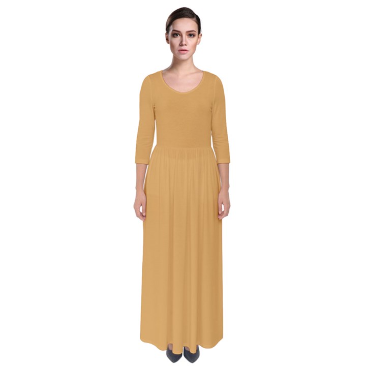 Sunray Orange	 - 	Quarter Sleeve Maxi Dress