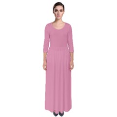 Charm Pink	 - 	quarter Sleeve Maxi Dress