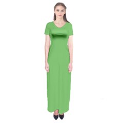 Mantis Green	 - 	short Sleeve Maxi Dress by ColorfulDresses