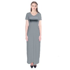 Tradewinds Grey	 - 	short Sleeve Maxi Dress by ColorfulDresses