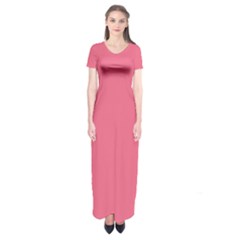 Rouge Pink	 - 	short Sleeve Maxi Dress by ColorfulDresses