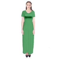 Clover Green	 - 	short Sleeve Maxi Dress by ColorfulDresses