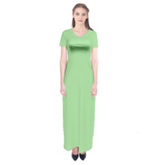 Granny Smith Apple Green	 - 	short Sleeve Maxi Dress by ColorfulDresses