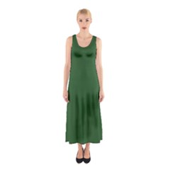 Basil Green	 - 	sleeveless Maxi Dress by ColorfulDresses