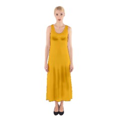 China Yellow	 - 	sleeveless Maxi Dress by ColorfulDresses