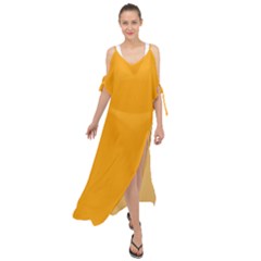 Fire Orange	 - 	maxi Chiffon Cover Up Dress by ColorfulDresses