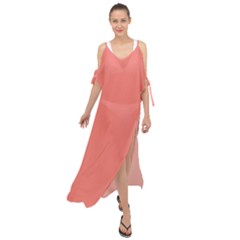 Tea Rose Red	 - 	maxi Chiffon Cover Up Dress by ColorfulDresses