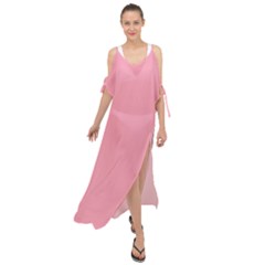 Flamingo Pink	 - 	maxi Chiffon Cover Up Dress by ColorfulDresses