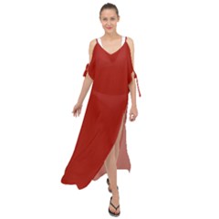 Apple Red	 - 	maxi Chiffon Cover Up Dress by ColorfulDresses