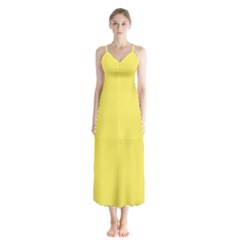 Maize Yellow	 - 	button Up Chiffon Maxi Dress by ColorfulDresses