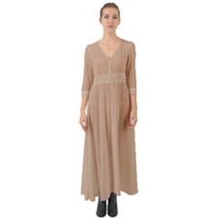 Toasted Almond Brown	 - 	button Up Boho Maxi Dress by ColorfulDresses