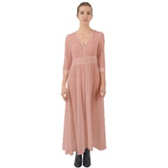 Peach Bud	 - 	button Up Boho Maxi Dress by ColorfulDresses