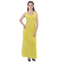 Maize Yellow	 - 	sleeveless Velour Maxi Dress by ColorfulDresses