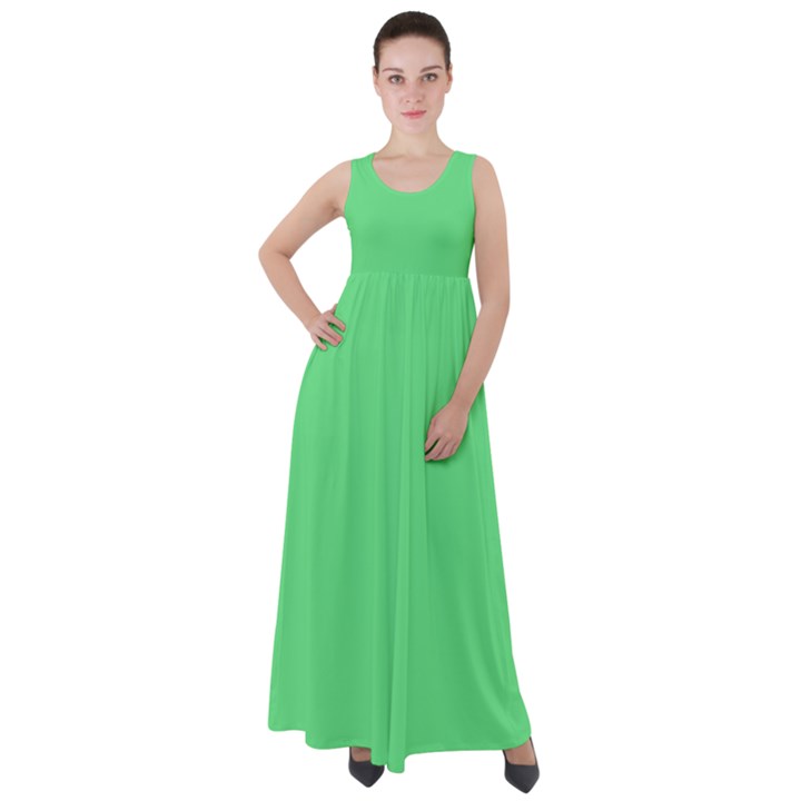 Algae Green	 - 	Empire Waist Velour Maxi Dress