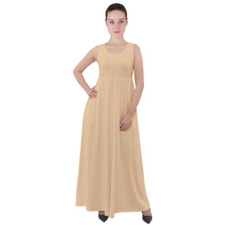 Deep Champagne White	 - 	Empire Waist Velour Maxi Dress