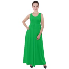 Parakeet Green	 - 	empire Waist Velour Maxi Dress by ColorfulDresses