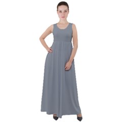 Tradewinds Grey	 - 	empire Waist Velour Maxi Dress by ColorfulDresses