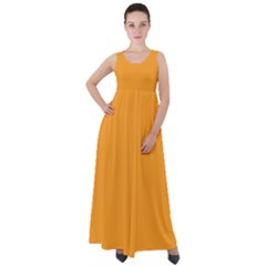 Zinnia Orange	 - 	Empire Waist Velour Maxi Dress