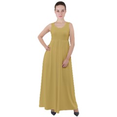 Trombone Yellow	 - 	Empire Waist Velour Maxi Dress