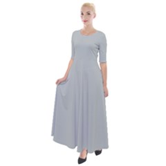 Glacier Grey	 - 	half Sleeves Maxi Dress by ColorfulDresses