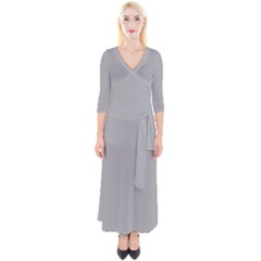 Chalice Silver Grey	 - 	quarter Sleeve Wrap Maxi Dress by ColorfulDresses