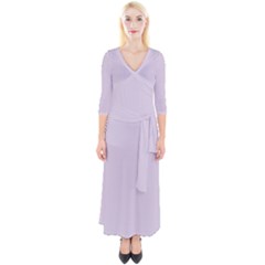 Languid Lavender Purple	 - 	quarter Sleeve Wrap Maxi Dress by ColorfulDresses