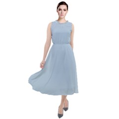 Pale Aqua Blue	 - 	round Neck Boho Dress by ColorfulDresses