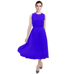 Ultra Marine Blue	 - 	round Neck Boho Dress by ColorfulDresses