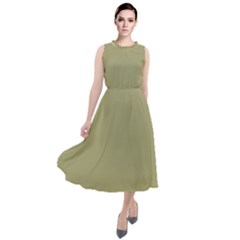 Weeping Willow Green	 - 	round Neck Boho Dress by ColorfulDresses