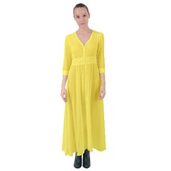 Maize Yellow	 - 	button Up Maxi Dress by ColorfulDresses